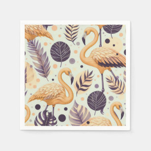 Serviette En Papier Flamant rose vintage sans couture