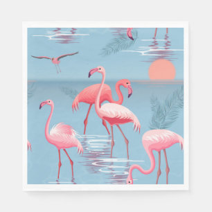 Serviette En Papier Flamants Motif 1