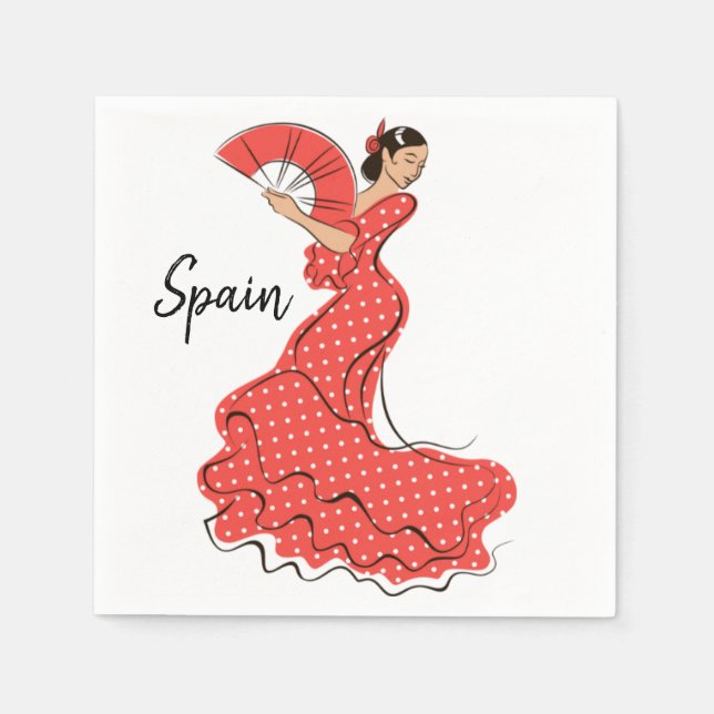 Serviette En Papier Flamenco Espagnol (Devant)