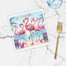 Flamingle Beach Party Anniversaire Papier