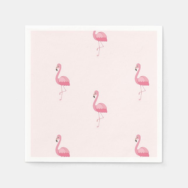 Serviette En Papier Flamingo à pied rose mou (Devant)