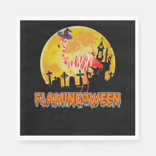 Serviette En Papier Flamingo Flamingoween Funny Witch Halloween