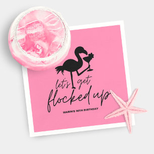 Serviette En Papier Flamingo Rose Floconné Anniversaire Tropical