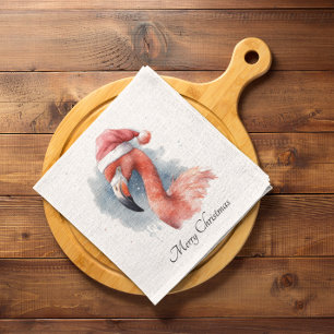 Serviette En Papier Flamingo Snowbird de Noël, personnalisé