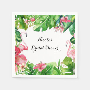 Serviette En Papier Flamingo Tropiques Elégant Anniversaire d'été