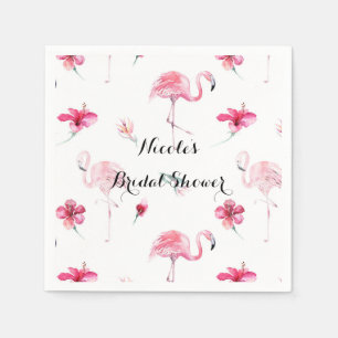 Serviette En Papier Flamingo Tropiques Elégant Fête d'anniversaire d'é
