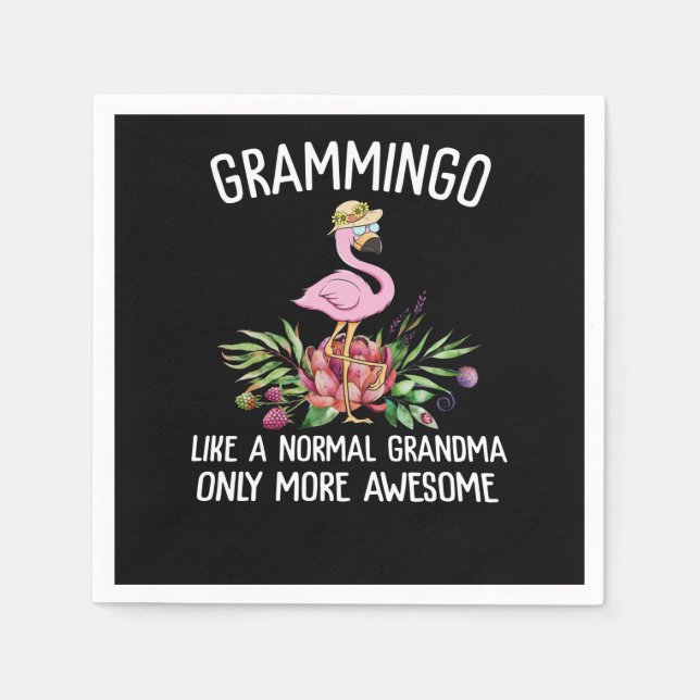 Serviette En Papier Flamingos | Grammingo Like A Normal Grandma (Devant)