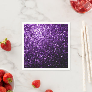 Serviette En Papier Flamme de parties scintillant foncé violet brillan