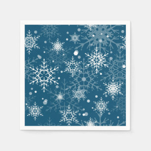 Serviette En Papier Flammes à neige blanches