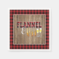 Serviette en papier Flannel et Fizz - Rouge - Bois