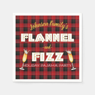Serviette En Papier Flannel & Fizz Fête carreaux rouge et noir de Buf
