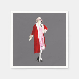 Serviette En Papier Flapper vintage fashion lady roaring twenties