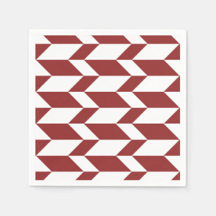 Serviette En Papier Flèche Chevron Gras Deux Tons Blancs Rouge
