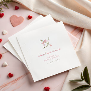 Serviette En Papier Flèche de Cupidon Amoureux Saint-Valentin Shower N