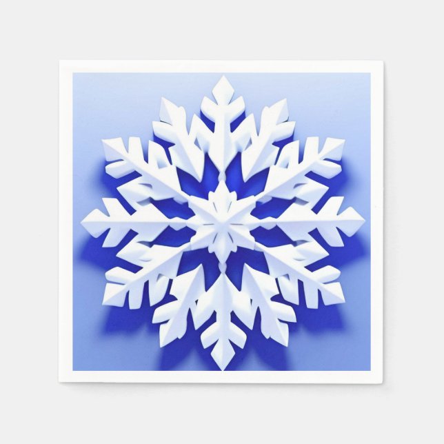 Serviette En Papier Flèche de neige bleue détaillée (Devant)