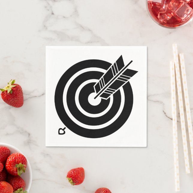 Serviette En Papier Flèche sur la cible ronde Papier & serviettes de f (En situation)