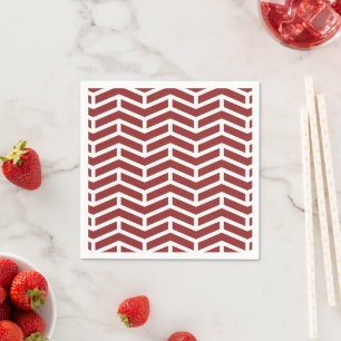 Serviette En Papier Flèches croquantes opposées Chevron Rouge Blanc