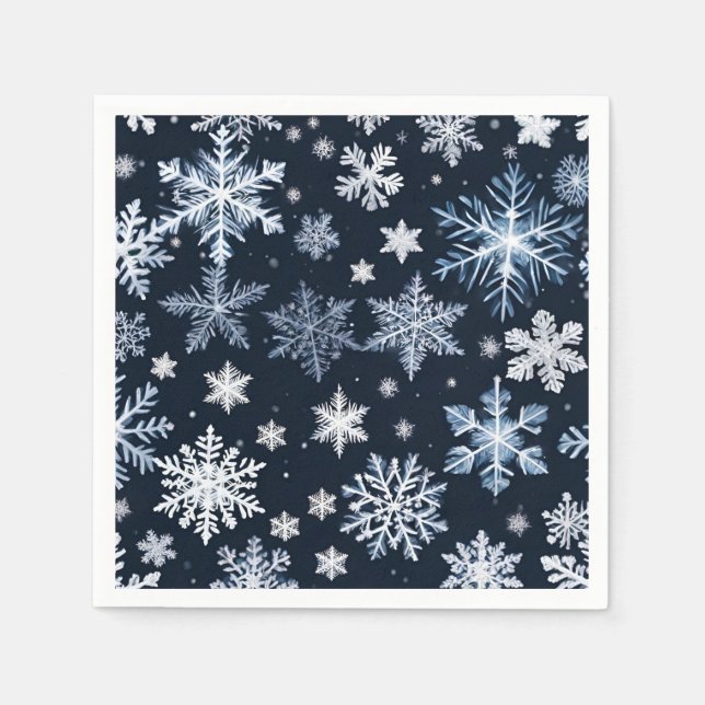 Serviette En Papier Flèches de neige Design hiver Bleu froid mou (Devant)
