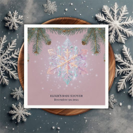 Serviette En Papier Flèches de neige violette d'hiver moderne Baby sho