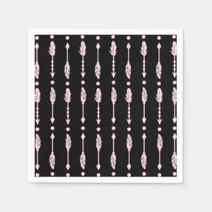 Serviette En Papier Flèches roses et noires Fête d'anniversaire Wild O
