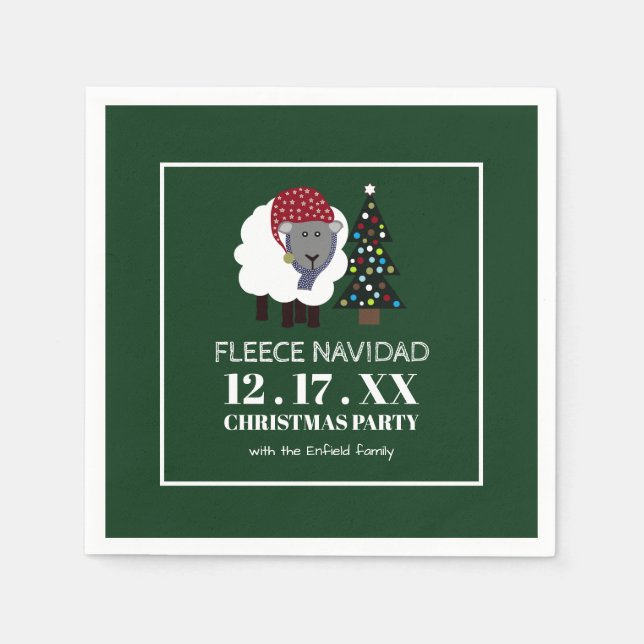 Serviette En Papier Fleece Navidad, style espagnol Noël (Devant)