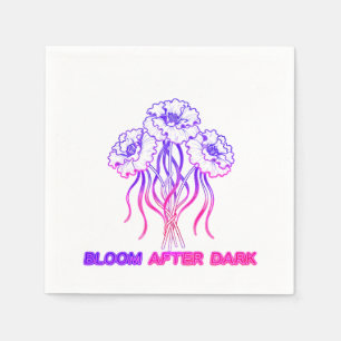 Serviette En Papier Fleur abstraite rose néon - Fête vibrante