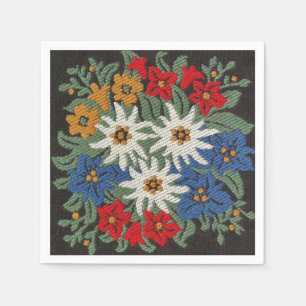 Serviette En Papier Fleur alpine suisse Edelweiss