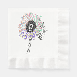 Serviette En Papier Fleur Arc-en-ciel Art Funky