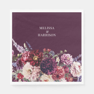 Serviette En Papier Fleur automne Dahlia Merci foncé