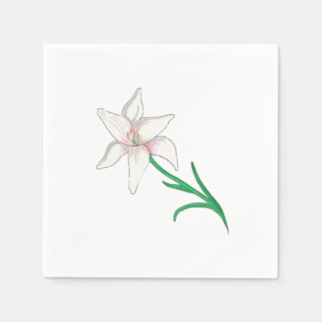 Serviette En Papier Fleur blanche (Devant)