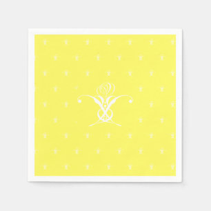 Serviette En Papier Fleur blanche Pastel Jaune Pâques