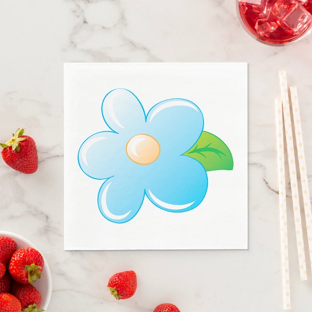 Serviette En Papier Fleur bleue (Créateur téléchargé)