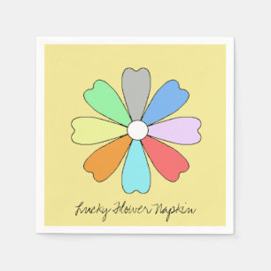 Serviette en papier fleur chanceuse funky et migno