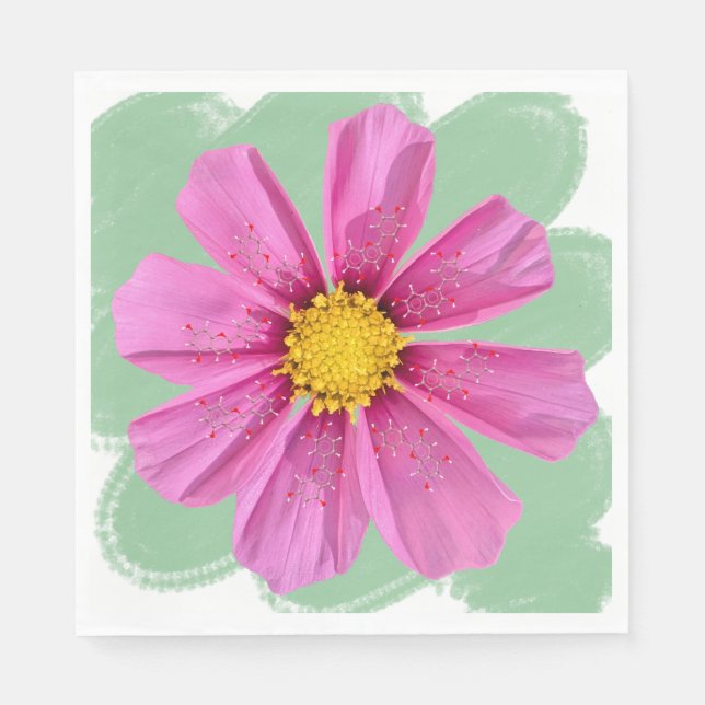 Serviette En Papier Fleur Chimie Party Napkin (Devant)