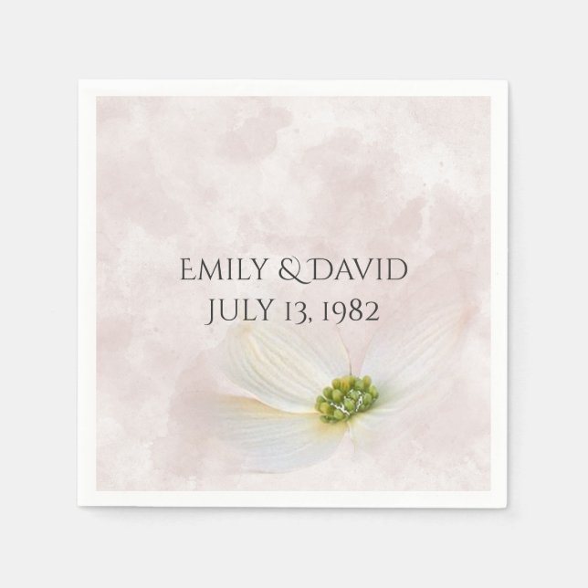 Serviette En Papier Fleur Cosmos Anniversaire (Devant)