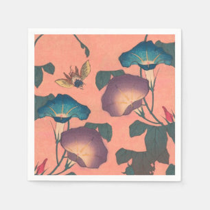 Serviette En Papier Fleur d'abeille rose Art classique Hokusai