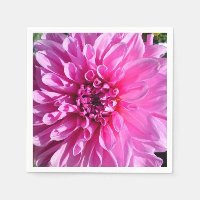 Serviette En Papier Fleur Dahlia Rose violet (Devant)