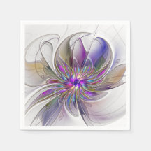 Fleur d'art fractal abstrait énergique et coloré