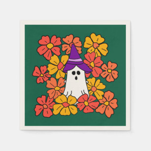 Serviette En Papier Fleur d'automne Fantôme d'Halloween