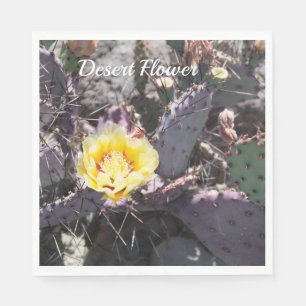 Serviette En Papier Fleur de cactus jaune