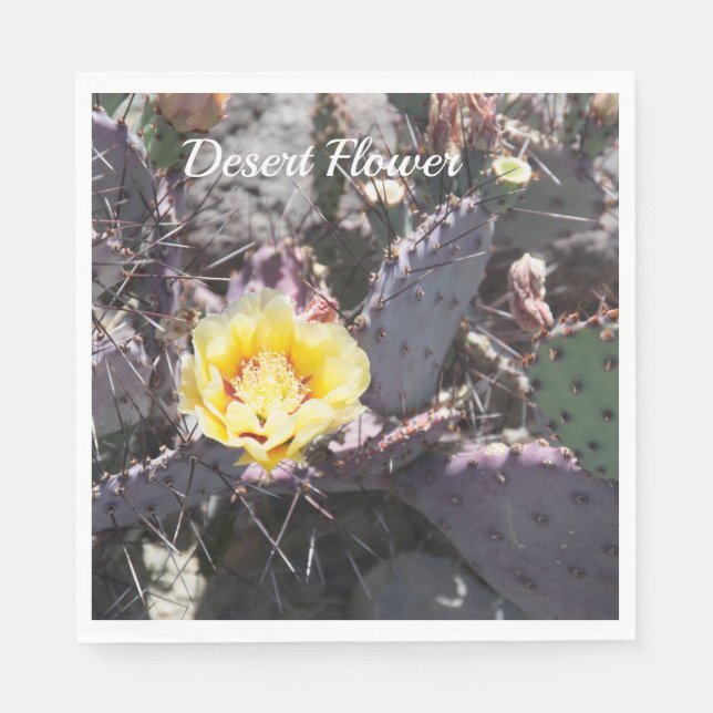 Serviette En Papier Fleur de cactus jaune (Devant)