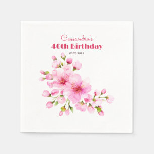 Serviette En Papier Fleur de cerisier rose rustique Sakura Fête d'anni