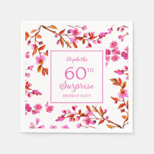 Serviette En Papier Fleur de cerisier Surprise rose Anniversaire
