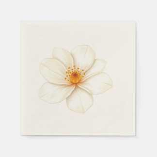 Serviette En Papier Fleur de couleur blanche 