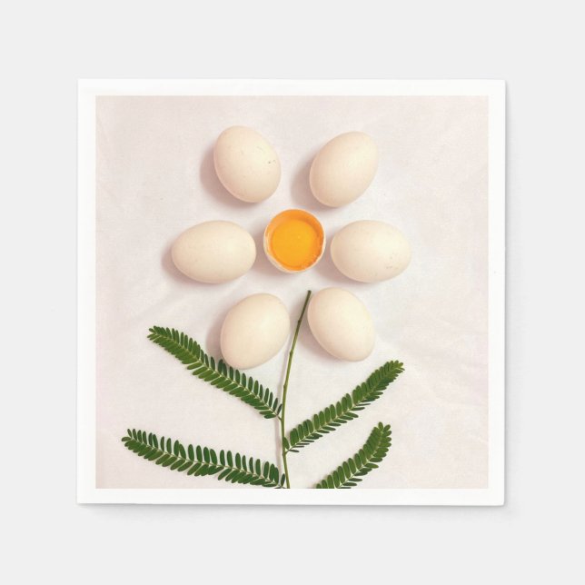 Serviette En Papier Fleur de jaune d'oeuf (Devant)