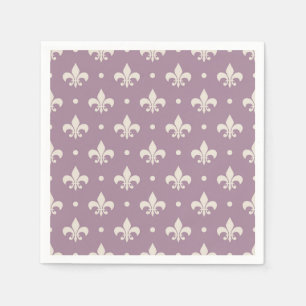 Serviette En Papier Fleur De Lis motif en argent sur arrière - plan vi
