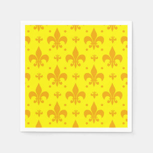 Serviette En Papier Fleur de lis Motif jaune