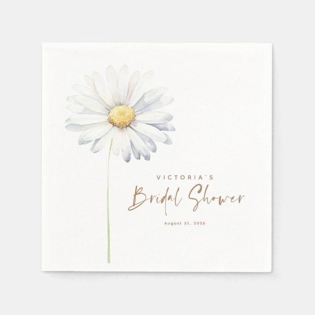 Serviette En Papier Fleur de marguerite blanche élégante boho mignonne (Devant)