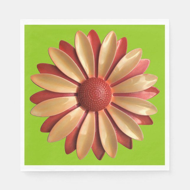 Serviette En Papier Fleur de Marguerite - Jardin Floral de Printemps E (Devant)