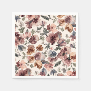 Serviette En Papier Fleur de prunier aquarelle Jardin botanique lunati